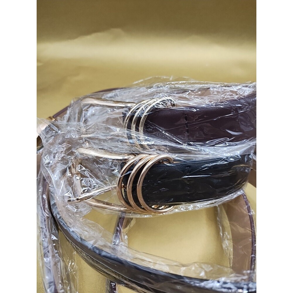 Women's JASGOOD Belt / Genuine Leather & Gold Buckle -Black & Brown